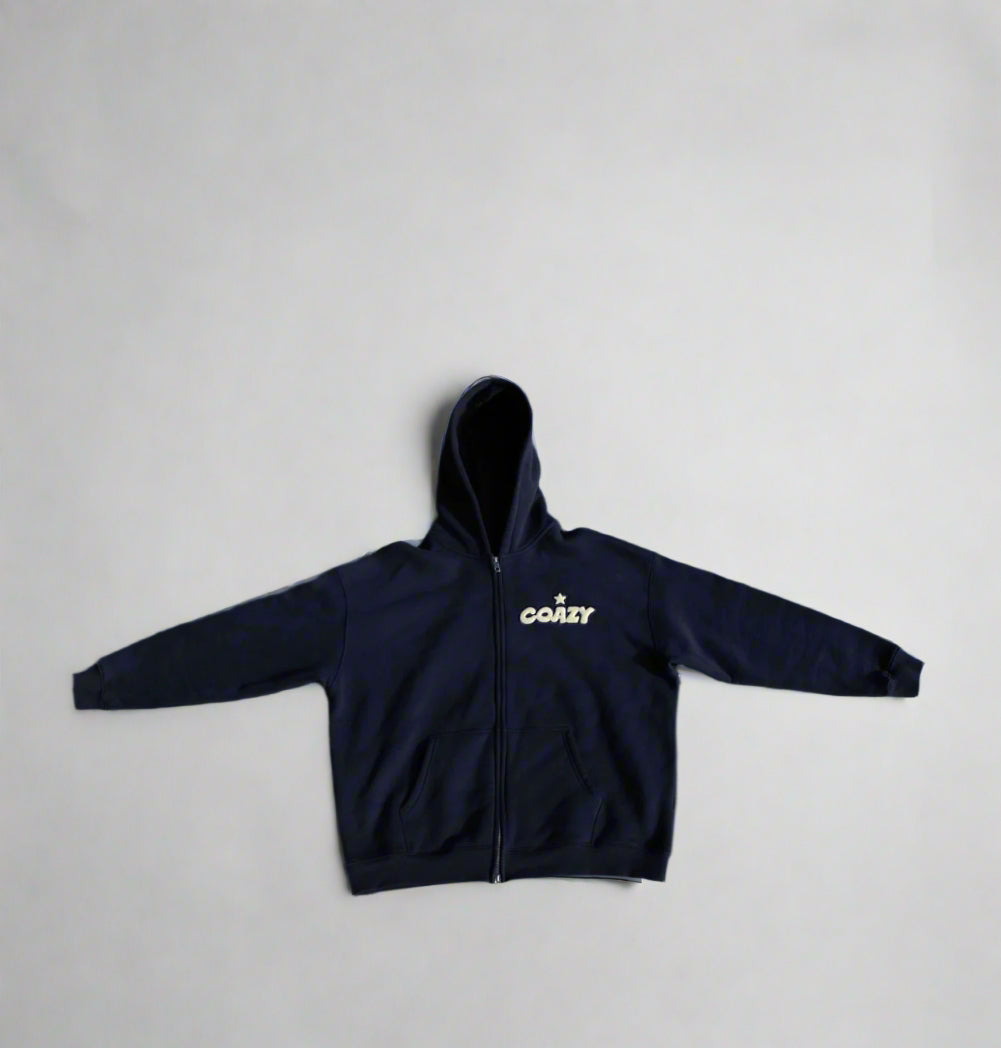 COAZY MIDNIGHT BLUE ZIP-UP HOODIE