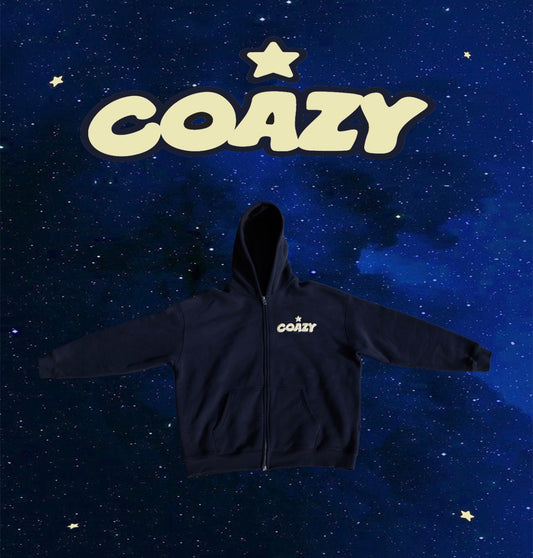 COAZY MIDNIGHT BLUE ZIP-UP HOODIE