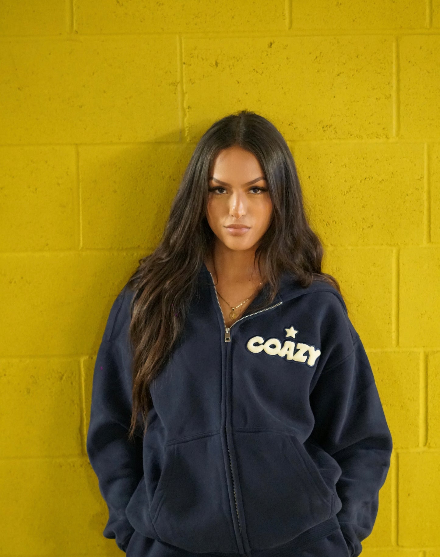 COAZY MIDNIGHT BLUE ZIP-UP HOODIE