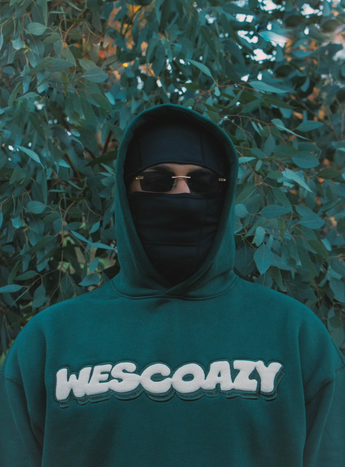 WESCOAZY EMBROIDERY GREEN HOODIE