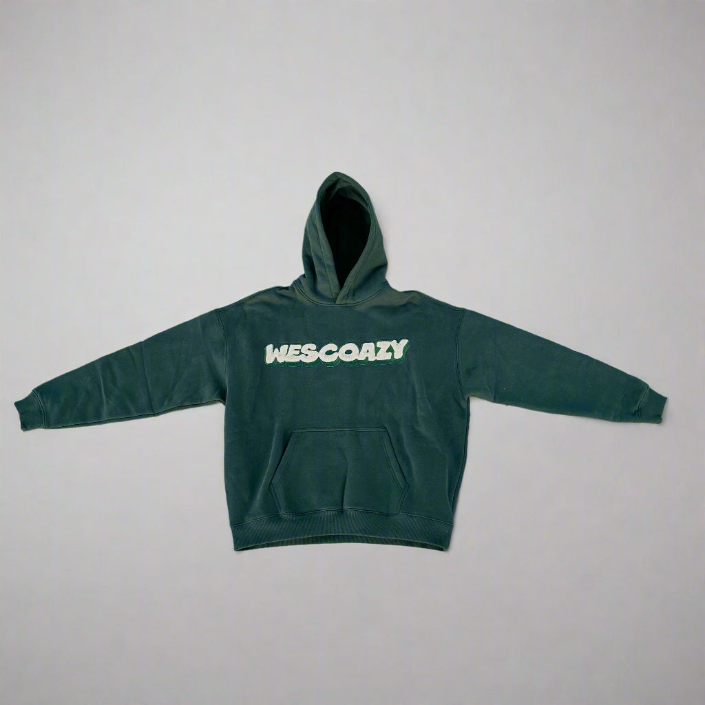 WESCOAZY SCREEN PRINTED GREEN HOODIE