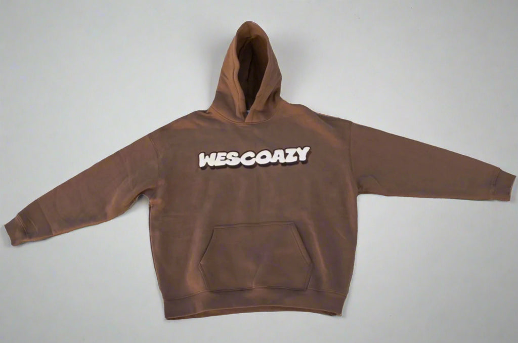 WESCOAZY EMBROIDERY BROWN HOODIE
