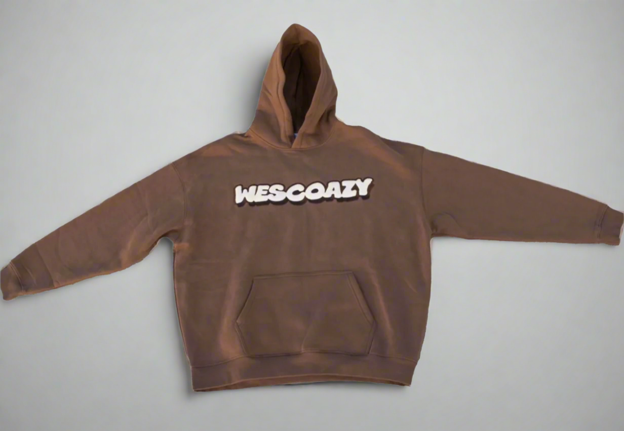 WESCOAZY SCREEN PRINTED BROWN HOODIE