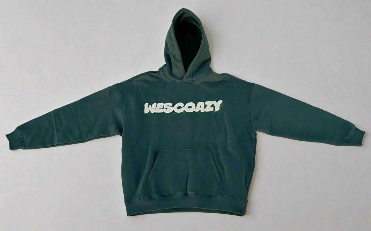 WESCOAZY EMBROIDERY GREEN HOODIE